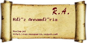 Réz Annamária névjegykártya